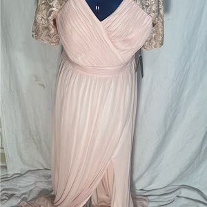 Adrianna papell dress size 14 blush color.